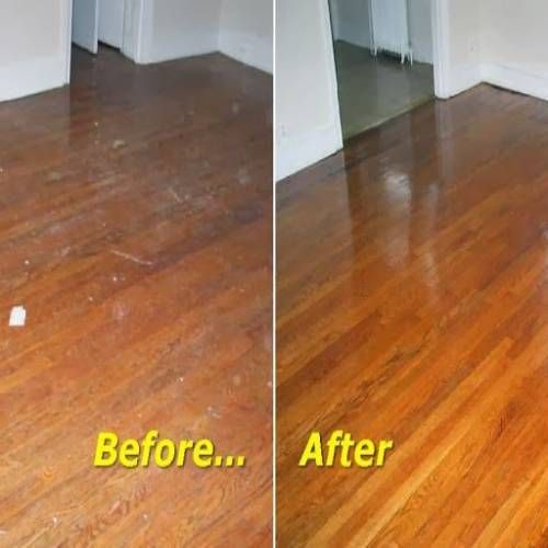Before and After Wood Floor Cleaning Results